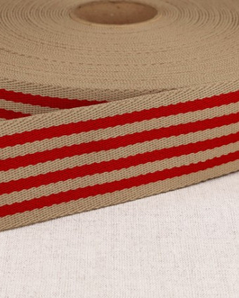 Sangle Rayures Colorées - 40mm - 5 Coloris  - Mercerine