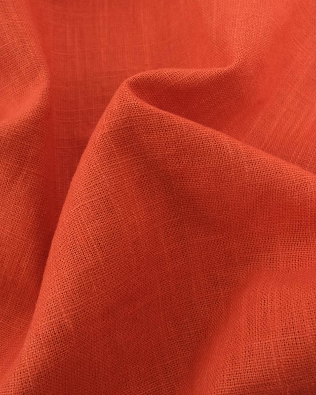 Tissu Lin  Coton Brique  - Mercerine
