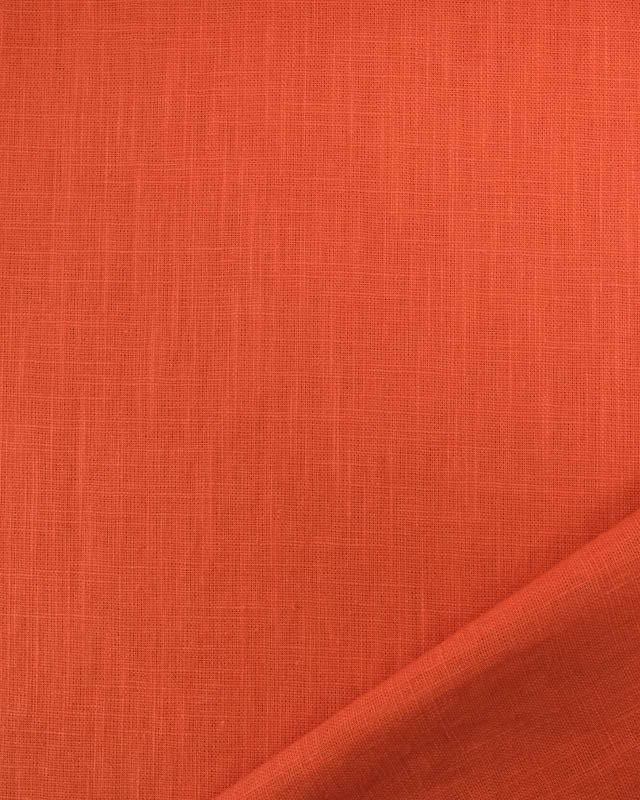 Tissu Lin  Coton Brique  - Mercerine