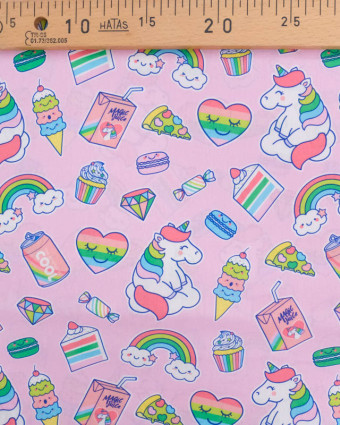 Popeline de Coton Licorne Pop Rose - Mercerine