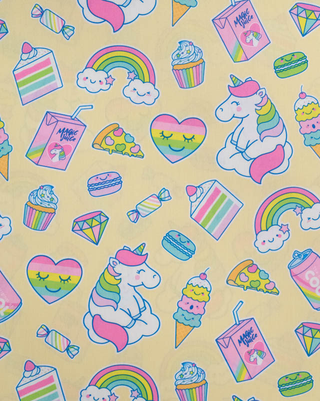 Popeline de Coton Licorne Pop Jaune - Mercerine