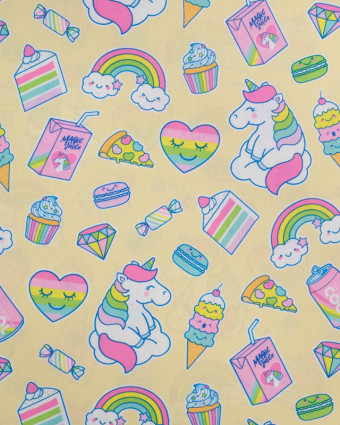 Popeline de Coton Licorne Pop Jaune - Mercerine