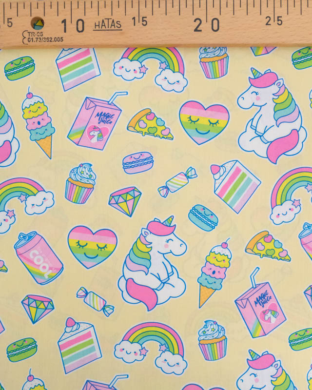 Popeline de Coton Licorne Pop Jaune - Mercerine