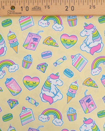 Popeline de Coton Licorne Pop Jaune - Mercerine