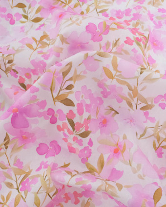 Popeline de Coton Aquarelle Mauve - Mercerine