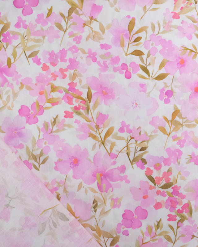 Popeline de Coton Aquarelle Mauve - Mercerine