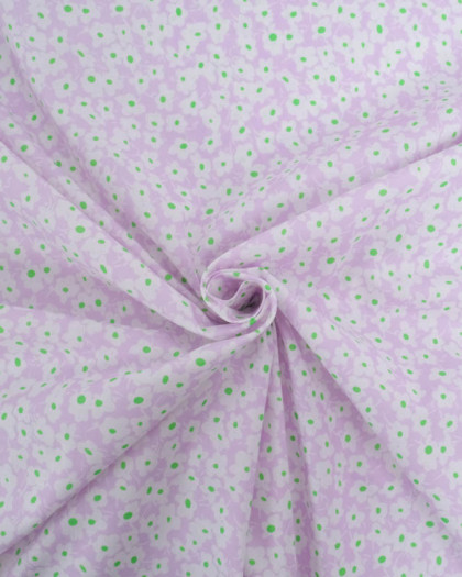 Popeline de Coton Marguerite Lilas - Mercerine