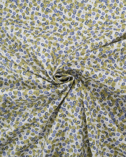 Popeline de Coton Utopia Bleu et Vert - Mercerine