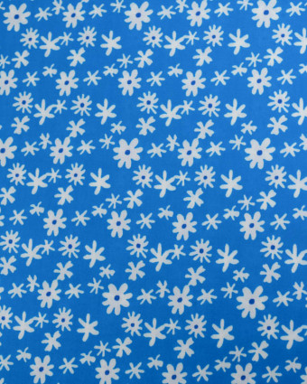 Viscose Bleue Petites Marguerites - Mercerine