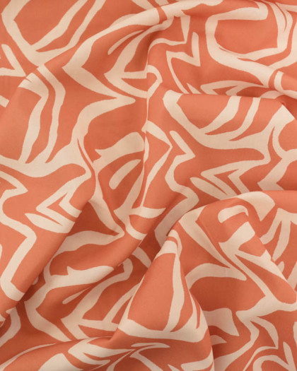 Viscose Terra Motif Zébré Beige - Mercerine