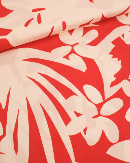 Viscose Hawaï Brique et Crème - Mercerine