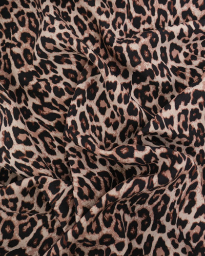 Viscose Imprimé léopard Fond Clair - Mercerine