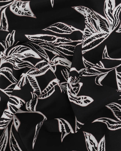 Viscose Flores Noir - Mercerine