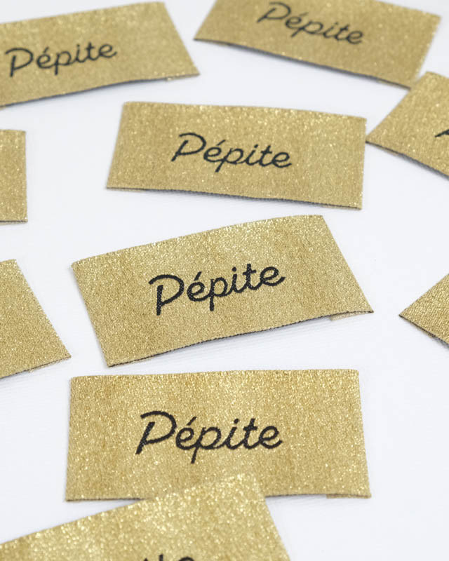 Etiquette Tissée à coudre Pépite Doré - Mercerine