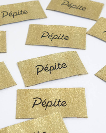 Etiquette Tissée à coudre Pépite Doré - Mercerine
