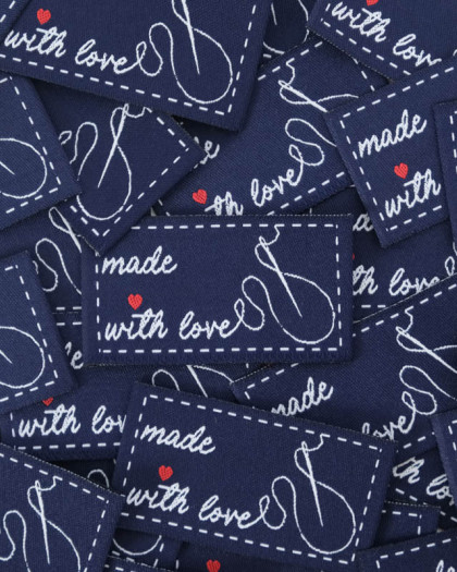 Etiquette Tissée Made With Love - Mercerine