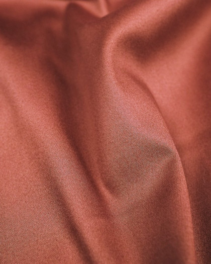 Satin de coton- Terre de Sienne - Stretch - Mercerine