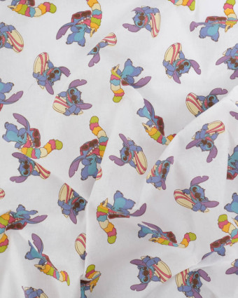 Tissu Coton Lilo et Stitch Surf and Ice Cream - Mercerine