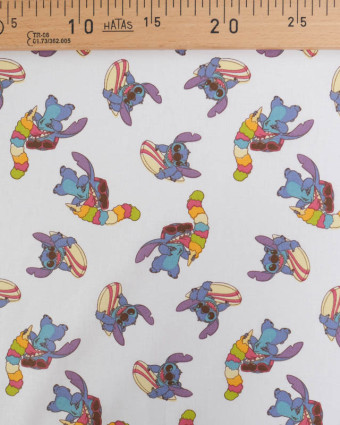 Tissu Coton Lilo et Stitch Surf and Ice Cream - Mercerine