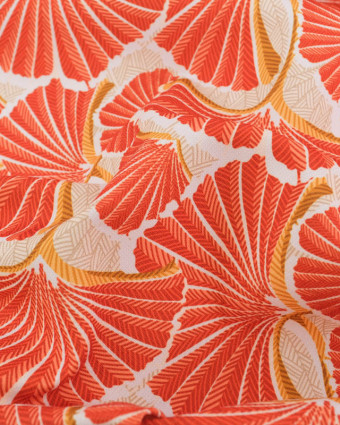 Toile Extérieure Déperlante Ginkgo Pamplemousse - Mercerine