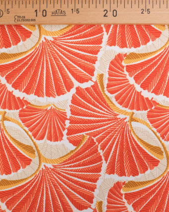 Toile Extérieure Déperlante Ginkgo Pamplemousse - Mercerine