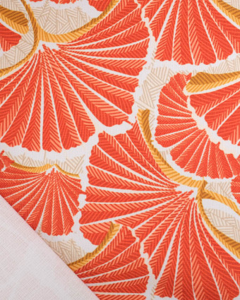 Toile Extérieure Déperlante Ginkgo Pamplemousse - Mercerine