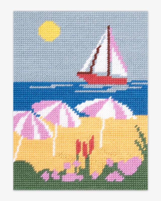 Canevas Imprimé Plage 16 x 22 cm - DMC - Mercerine