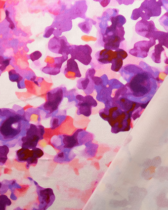Satin de Viscose Motif  Aquarelle Digital Violet - Mercerine