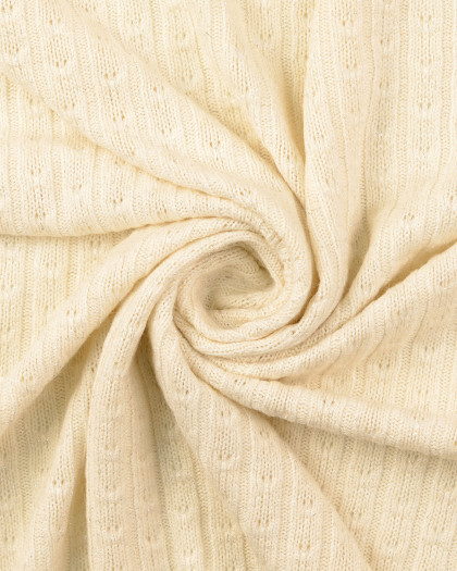 Tissu Maille Viscose Mélangée Lurex Argent Crème - Mercerine