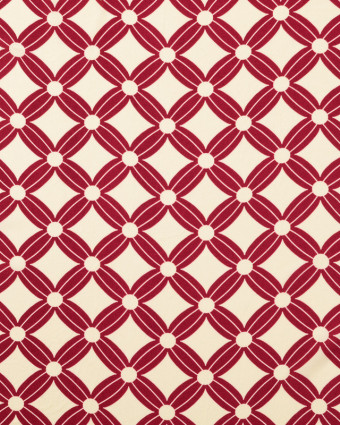 Popeline de Viscose Losange Sixties Bordeaux - Mercerine