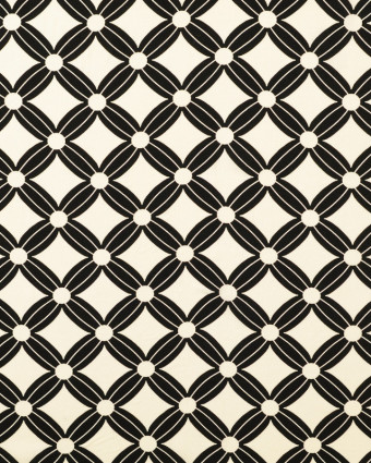 Popeline de Viscose Losange Sixties Noir - Mercerine