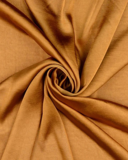 Tissu Satin Stretch Uni Caramel - Mercerine