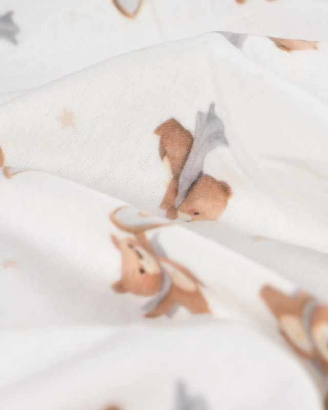 Flanelle Imprimée Ecrue Petit Nournours - Mercerine