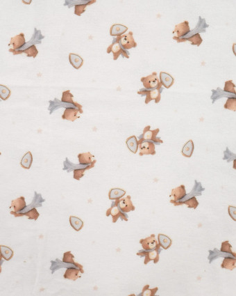 Flanelle Imprimée Ecrue Petit Nournours - Mercerine