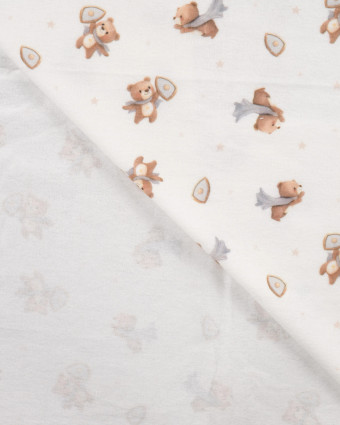 Flanelle Imprimée Ecrue Petit Nournours - Mercerine