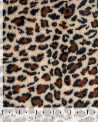 Fausse Fourrure Léopard Fond Beige - Mercerine