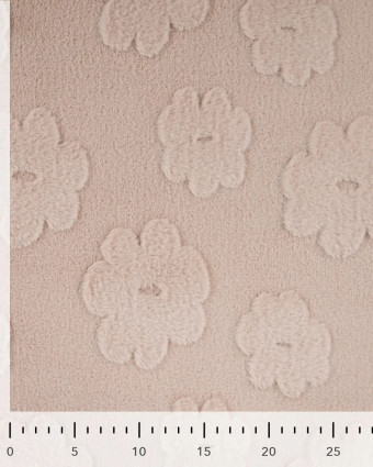 Fausse Fourrure Fleurs Ton sur Ton Taupe - Mercerine