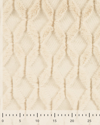 Tissu Fausse Fourrure Géométrique Envers Doudoune Noir - Mercerine