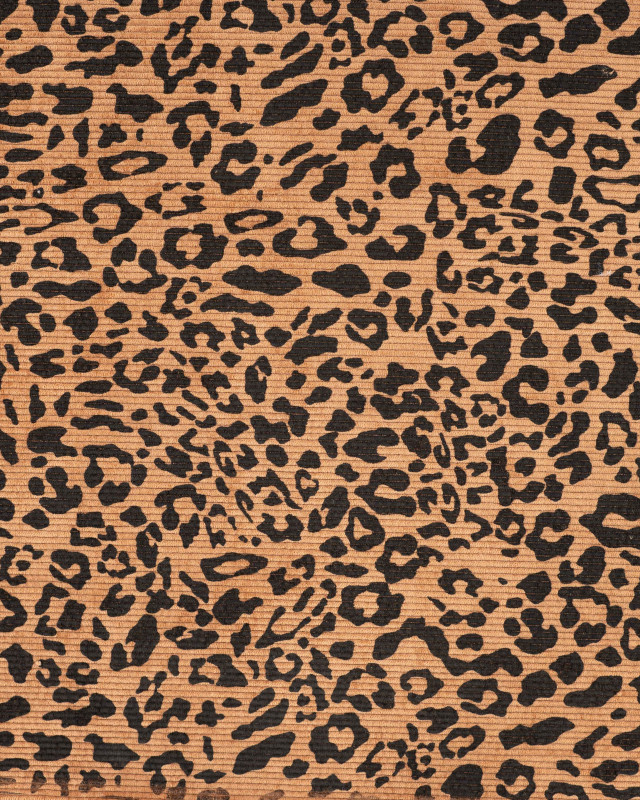 Velours Côtelé Imprimé Léopard Caramel - Mercerine