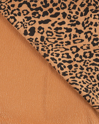 Velours Côtelé Imprimé Léopard Caramel - Mercerine