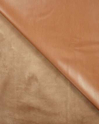 Simili Cuir Envers Velours Doux Marron Clair - Mercerine