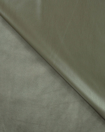 Simili Cuir Envers Velours Doux Kaki - Mercerine