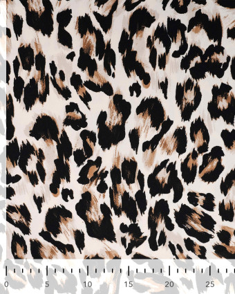 Viscose Stretch M Blanc Cassé Motif Léopard - Mercerine