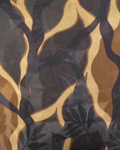 Viscose Jacquard Grand Motif Feuillage - Mercerine