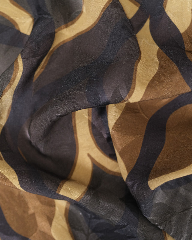 Viscose Jacquard Grand Motif Feuillage - Mercerine