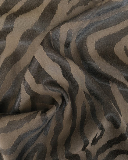 Viscose Jacquard Motif Zèbre Army - Mercerine
