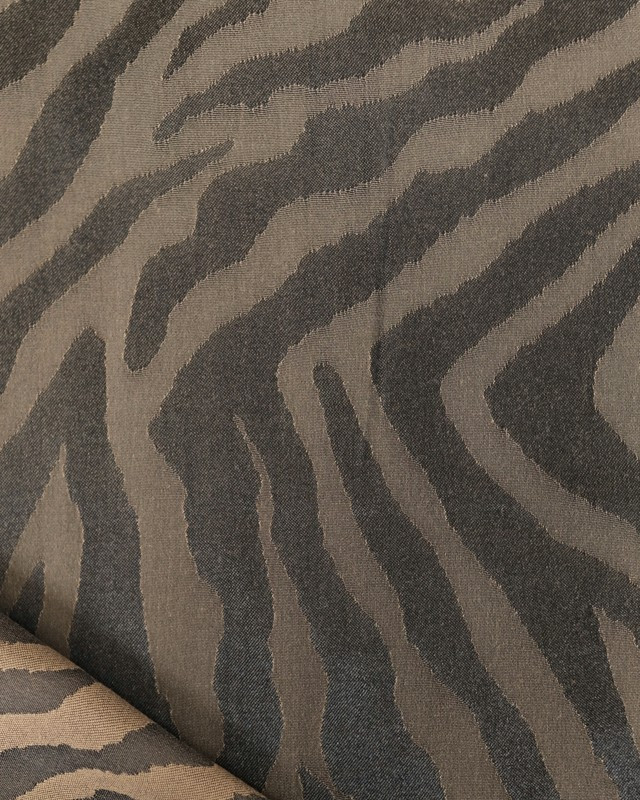 Viscose Jacquard Motif Zèbre Army - Mercerine