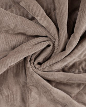Tissu Matelassé Velours Côtelé Envers Sherpa Taupe Foncé