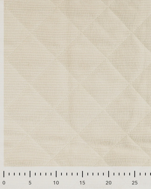 Tissu Matelassé Velours Côtelé Envers Sherpa Beige Clair - Mercerine