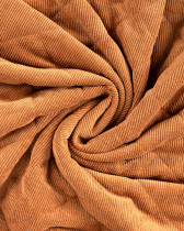 Tissu Matelassé Velours Côtelé Envers Sherpa Cognac